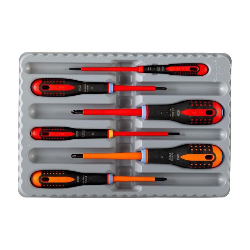 Bahco BE-9884S ERGO™ VDE Insulated Screwdriver Set, 6 Piece Bahco - RockBottom Northampton