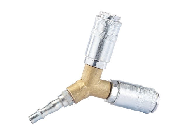 Draper PCL Twin Standard Coupling, 2 x Male Couplings, 1 x Tailpiece 25855 Draper - Town Tools 