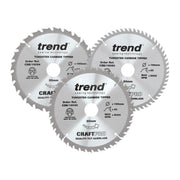 Trend CraftPro Saw Blade 190 x 30mm x 24T/40T/60T (Pack 3) Trend - RockBottom Northampton