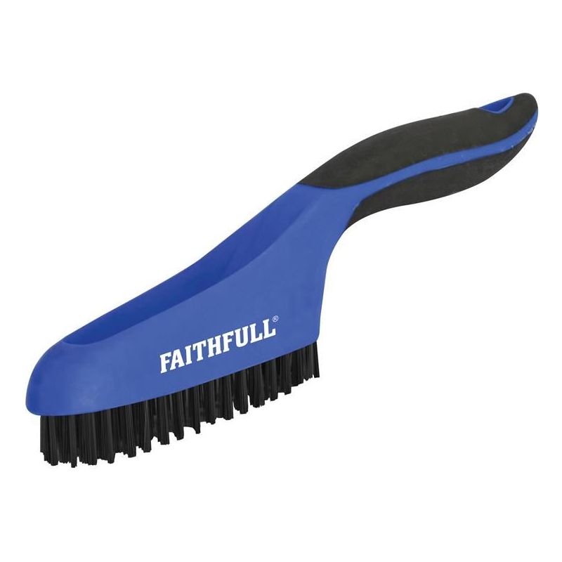 Faithfull Scratch Brush Soft Grip 4 x 16 Row Plastic Faithfull - RockBottom Northampton