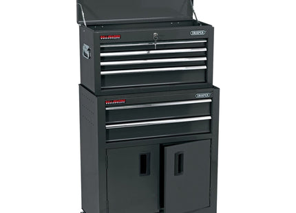Draper Combined Roller Cabinet and Tool Chest, 6 Drawer, 24", Black 19572 Draper - Town Tools 