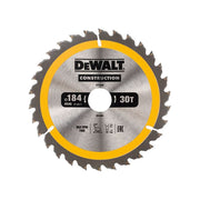 Dewalt Power Tools Portable Construction Circular Saw Blade 184 x 30mm x 30T DeWALT Power Tools - RockBottom Northampton
