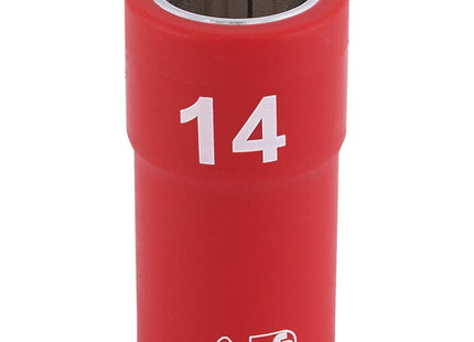 Draper Fully Insulated VDE Socket, 3/8" Sq. Dr., 14mm 31697 Draper - Town Tools 