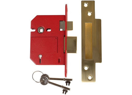 Union StrongBOLT 2200S BS 5 Lever Mortice Sashlock Satin Brass 81mm Box UNION - RockBottom Northampton