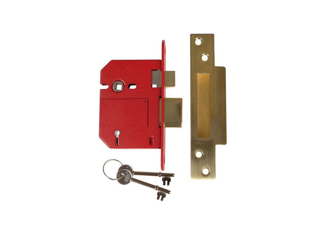 Union StrongBOLT 2200S BS 5 Lever Mortice Sashlock Satin Brass 81mm Box UNION - RockBottom Northampton