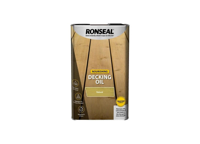 Ronseal Decking Oil Natural Clear 5 litre Ronseal - RockBottom Nothampton