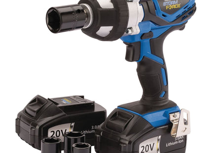 Draper Storm Force 20V Cordless Impact Wrench, 1/2" Sq. Dr., 400Nm, 2 x 3.0Ah Ba Draper - Town Tools 