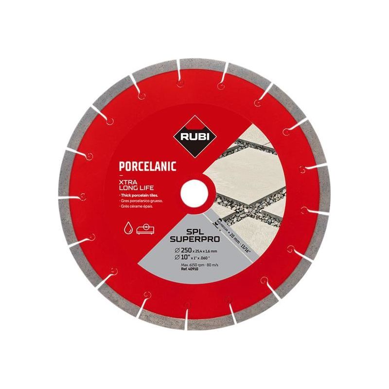 Rubi Tiling Tools SPL 250 EXT SUPERPRO Diamond Blade 250mm RUBI TILING TOOLS - RockBottom Nothampton
