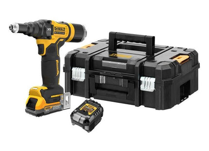 Dewalt Power Tools DCF403E1T XR 3/16in Brushless Riveter 1 x 1.7Ah POWERSTACK™ Li-ion DeWALT Power Tools - RockBottom Northampton