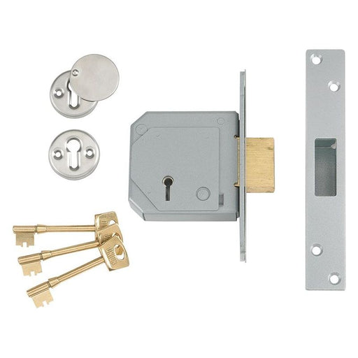 Union 3G114E 5 Lever Mortice Deadlock C-Series 67mm 2.5in Satin Chrome UNION - RockBottom Northampton