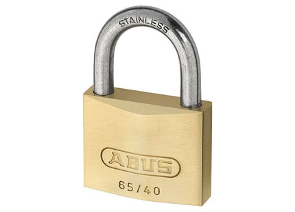 Abus Mechanical 65IB/40mm Brass Padlock Stainless Steel Shackle Twin Pack ABUS Mechanical - RockBottom Northampton 