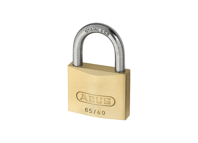 Abus Mechanical 65IB/40mm Brass Padlock Stainless Steel Shackle Twin Pack ABUS Mechanical - RockBottom Northampton 