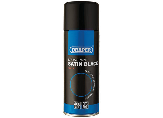 Draper Satin Spray Paint, 400ml, Black 18013 Draper - Town Tools 