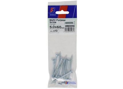 ForgeFix Multi-Purpose Pozi Screw CSK ST ZP 5.0 x 60mm ForgePack 10 ForgeFix - RockBottom Northampton