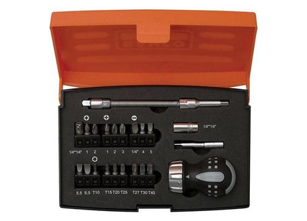 Bahco 808050S-22 Stubby Ratchet Screwdriver Set, 22 Piece Bahco - RockBottom Northampton