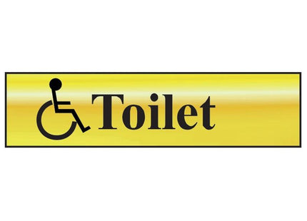Scan Disabled Toilet - Polished Brass Effect 200 x 50mm Scan - RockBottom Nothampton