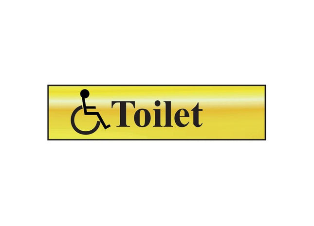 Scan Disabled Toilet - Polished Brass Effect 200 x 50mm Scan - RockBottom Nothampton