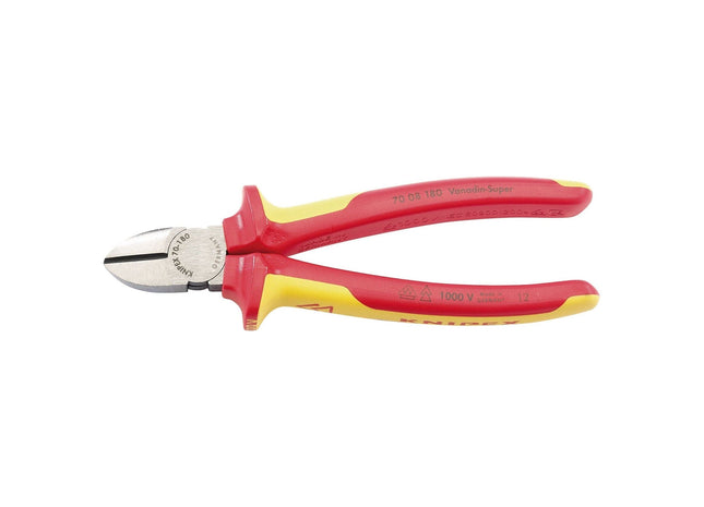 Draper Knipex 70 08 180UKSBE VDE Fully Insulated Diagonal Side Cutters, 180mm Draper - Town Tools 