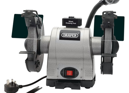 Draper Heavy Duty Bench Grinder with Worklight, 200mm, 550W 05097 Draper - Town Tools 