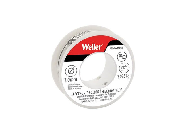 Weller Electronic Lead-Free Solder Sn99 Cu3, 1mm 25g Weller - RockBottom Northampton