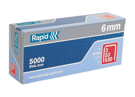 Rapid 53/6B 6mm Galvanised Staples (Box 5000) Rapid - RockBottom Nothampton