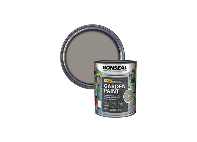 Ronseal Garden Paint Slate 750ml Ronseal - RockBottom Nothampton