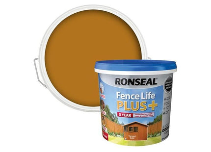 Ronseal Fence Life Plus+ Harvest Gold 5 litre Ronseal - RockBottom Nothampton