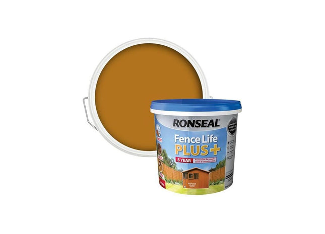 Ronseal Fence Life Plus+ Harvest Gold 5 litre Ronseal - RockBottom Nothampton