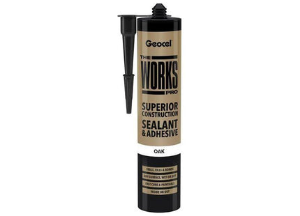 Geocel THE WORKS PRO Sealant & Adhesive Oak 290ml Geocel - RockBottom Northampton