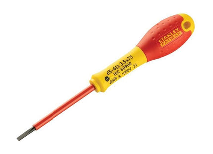 Stanley® Hand Tools FatMax® VDE Insulated Screwdriver Parallel Tip 3.5 x 75mm STANLEY® Hand Tools - RockBottom Nothampton