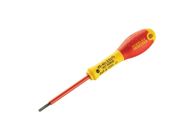 Stanley® Hand Tools FatMax® VDE Insulated Screwdriver Parallel Tip 3.5 x 75mm STANLEY® Hand Tools - RockBottom Nothampton