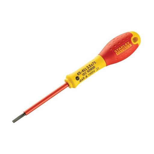Stanley® Hand Tools FatMax® VDE Insulated Screwdriver Parallel Tip 3.5 x 75mm STANLEY® Hand Tools - RockBottom Nothampton
