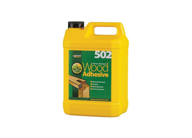 Everbuild Sika 502 All Purpose Weatherproof Wood Adhesive 5 litre Everbuild Sika - RockBottom Northamptin