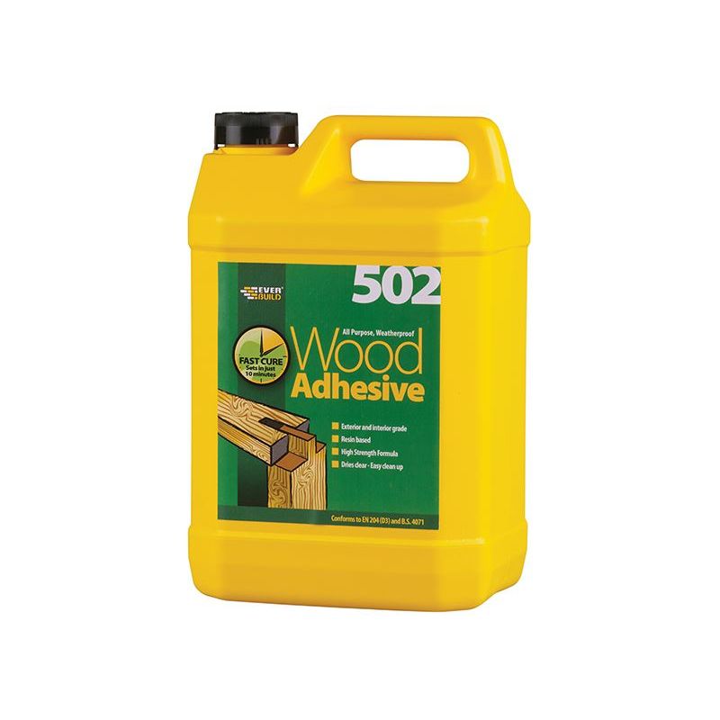 Everbuild Sika 502 All Purpose Weatherproof Wood Adhesive 5 litre Everbuild Sika - RockBottom Northamptin