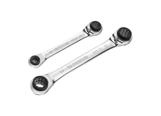 Facom Quatro Ratcheting Spanner Set, 2 Piece Facom - RockBottom Northampton