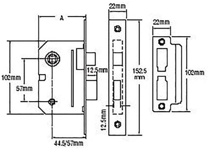 Yale Locks PM236 Bathroom 2 Lever Sashlock Polished Chrome 67mm 2.5in Yale Locks - RockBottom Northampton