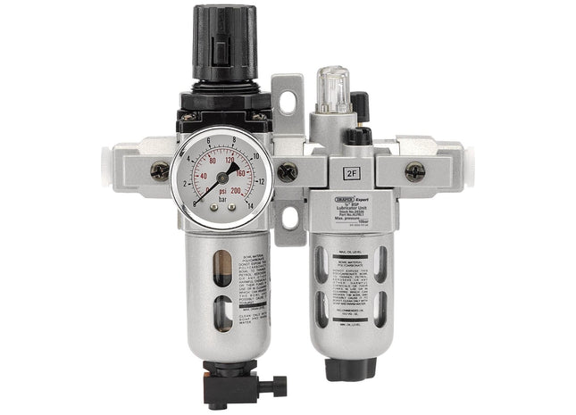 Draper 1/4" BSP Combined Filter/Regulator/Lubricator Unit (FRL) 24326 Draper - Town Tools 