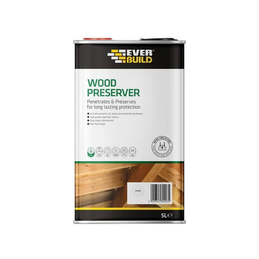 Everbuild Sika Wood Preserver Fir Green 5 litre Everbuild Sika - RockBottom Northamptin