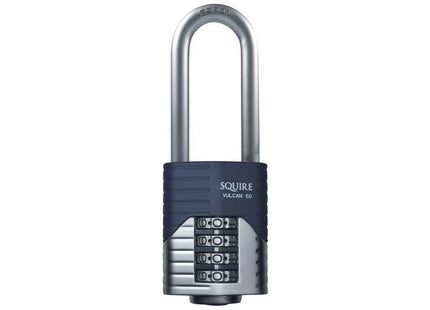 Squire Vulcan Long Boron Shackle Combination Padlock 50mm Squire - RockBottom Nothampton