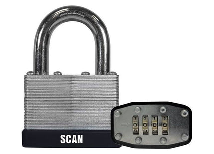 Scan Laminated Steel Combination Padlock 50mm Scan - RockBottom Nothampton