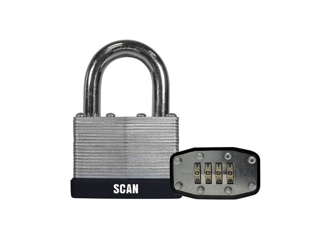 Scan Laminated Steel Combination Padlock 50mm Scan - RockBottom Nothampton