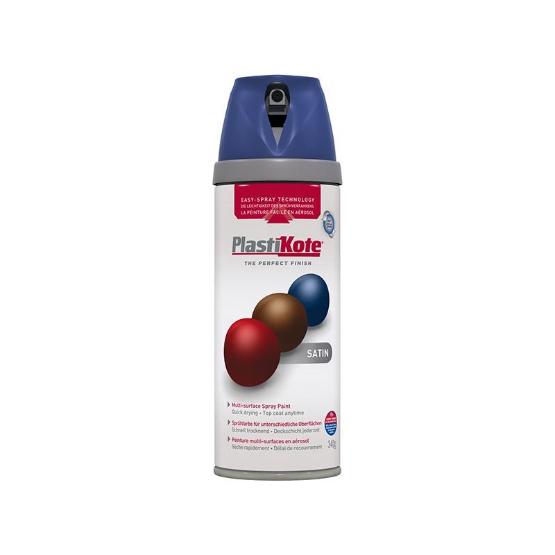 Plastikote Twist & Spray Satin Night Navy 400ml PlastiKote - RockBottom Nothampton