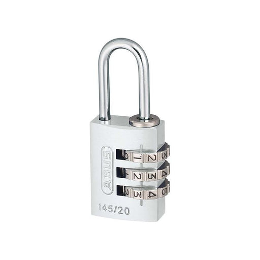 Abus Mechanical 145/20 20mm Aluminium Combination Padlock Silver 46574 ABUS Mechanical - RockBottom Northampton 