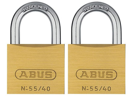 Abus Mechanical 55/40mm Brass Padlocks Twin Pack ABUS Mechanical - RockBottom Northampton 