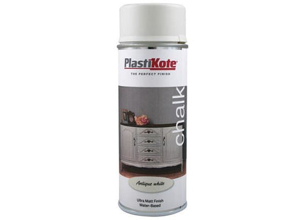 Plastikote Chalk Finish Spray Antique White 400ml PlastiKote - RockBottom Nothampton