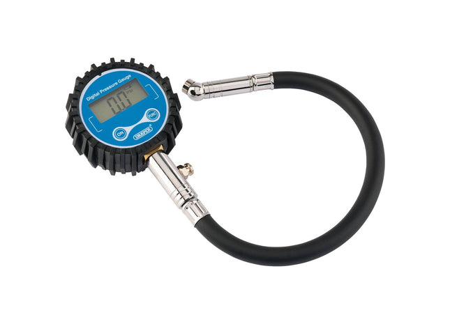 Draper Digital Tyre Pressure Gauge with 300mm Flexible Hose 91362 Draper - Town Tools 