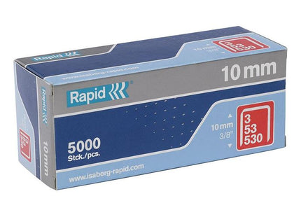 Rapid 53/10B 10mm Galvanised Staples (Box 5000) Rapid - RockBottom Nothampton