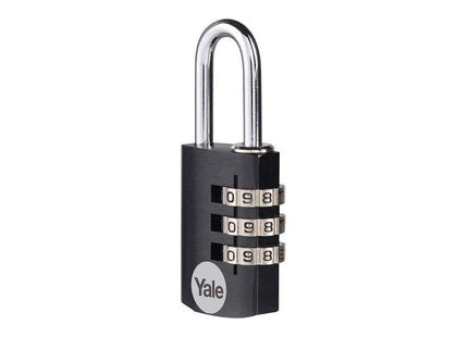 Yale Locks Aluminium Combination Padlock 20mm Black Yale Locks - RockBottom Northampton