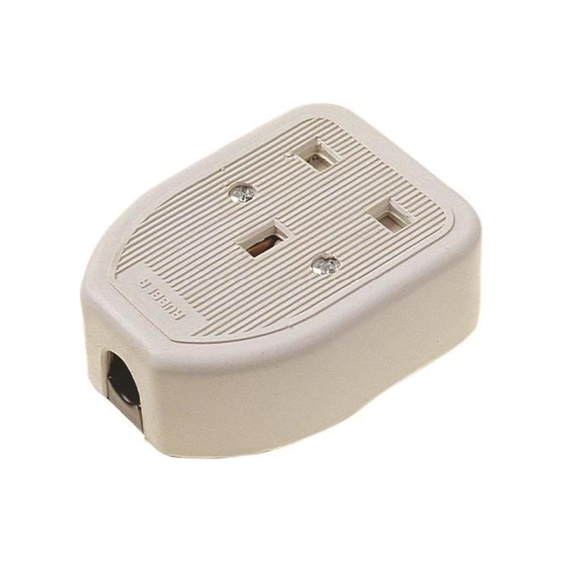 Dencon Rubber Trailing Socket 13A 1-Gang White Dencon - RockBottom Northampton