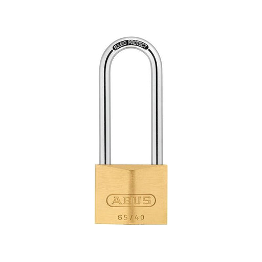 Abus Mechanical 65/40mm Brass Padlock 63mm Long Shackle Keyed Alike 404 ABUS Mechanical - RockBottom Northampton 
